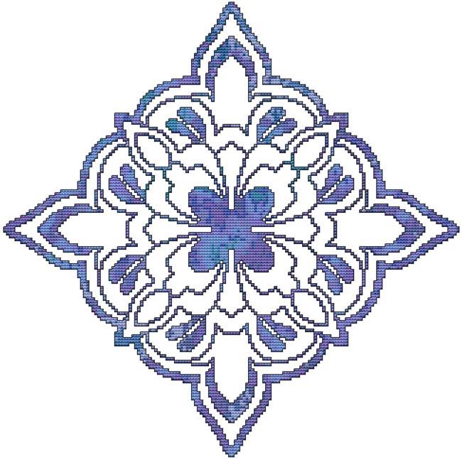 (image for) Blue Decorative Quilt Block 01